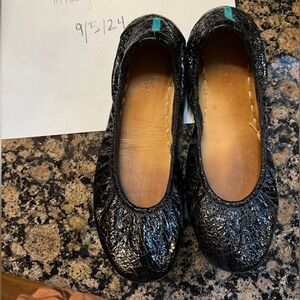 Tieks‎ Black Leather Ballet Flats Sz 8 Business Casual Teacher Goth Academia